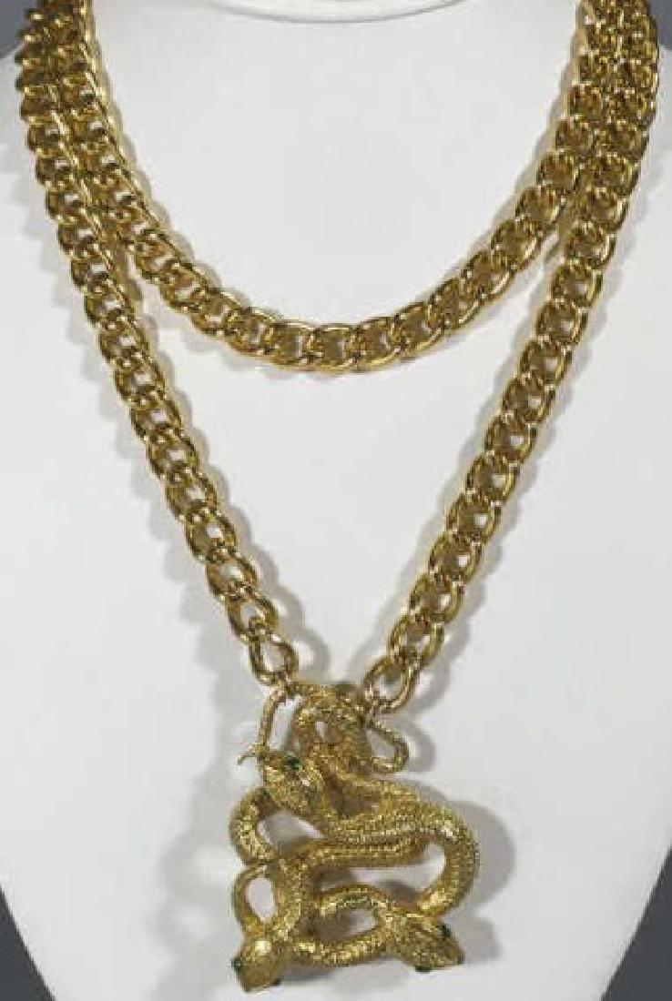 Victorian Style Gilt Metal Entwined Snake Necklace (1 of 4)
