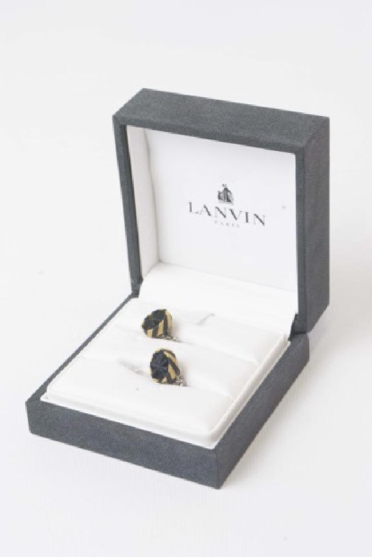 Lanvin Sterling Silver & Silk Pair of Cufflinks (1 of 3)