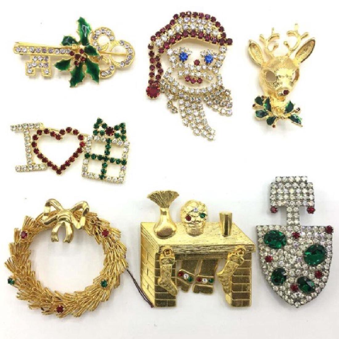 Group Lot - Vintage Set of 7 Holiday Pins (1 of 2)