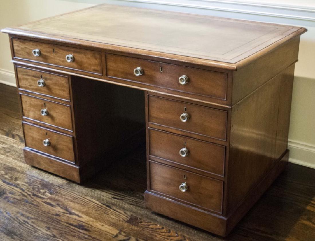 Antique 19th C French Double Pedestal Office Desk (1 of 5)