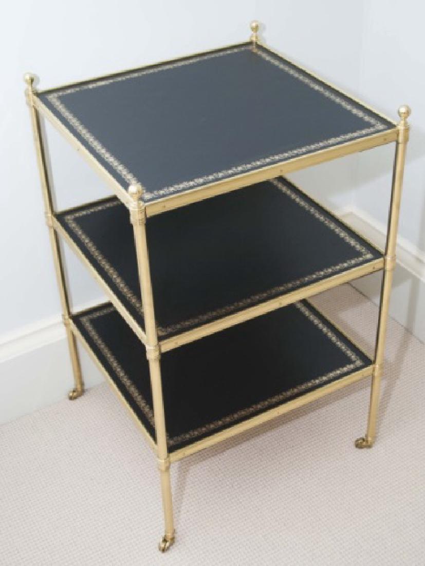 Empire Style Ormolu & Embossed Leather End Table (1 of 4)