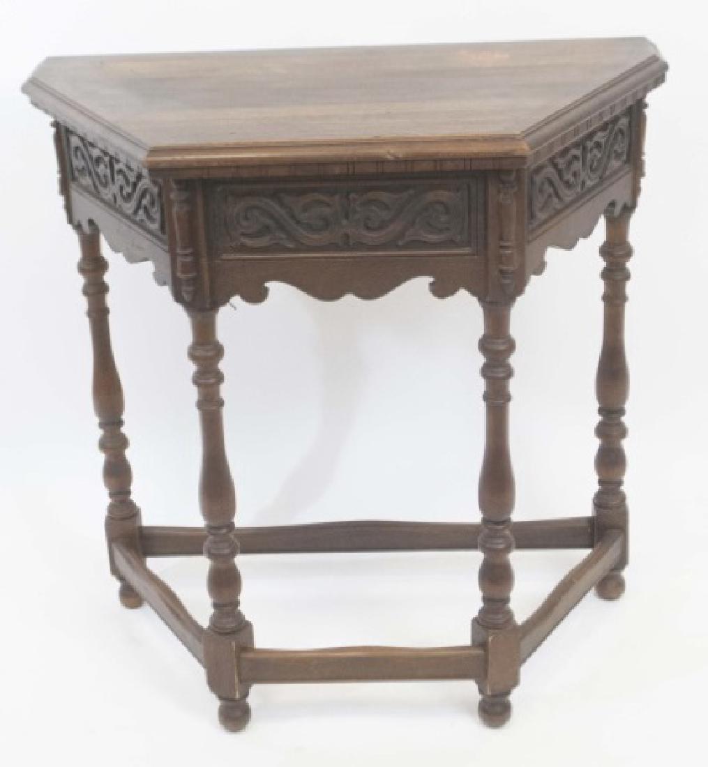 Antique Jacobean Style Carved Wood Console Table (1 of 4)