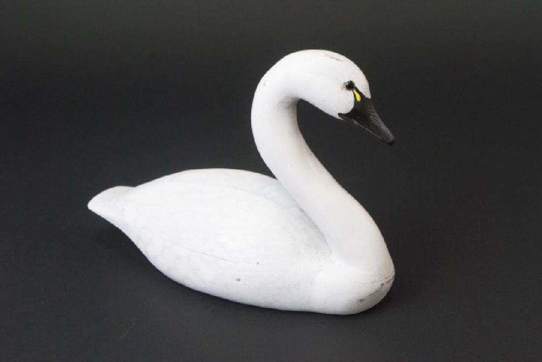 Signed Handmade Hand Painted Whistling Swan Decoy (1 of 3)