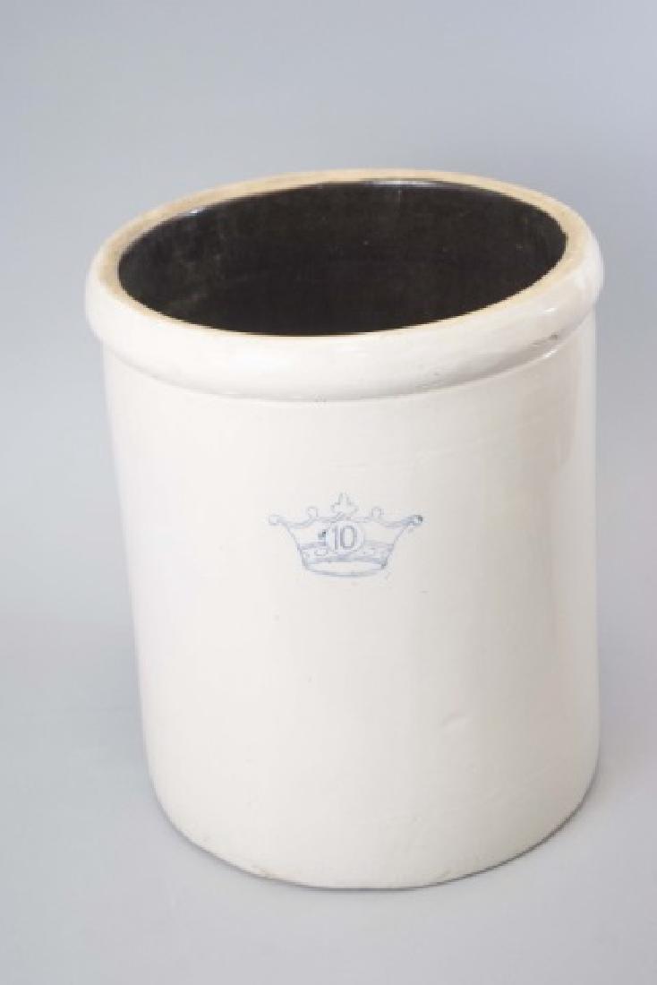 Large Stoneware Crock with Blue Crown & no. 10 (1 of 3)