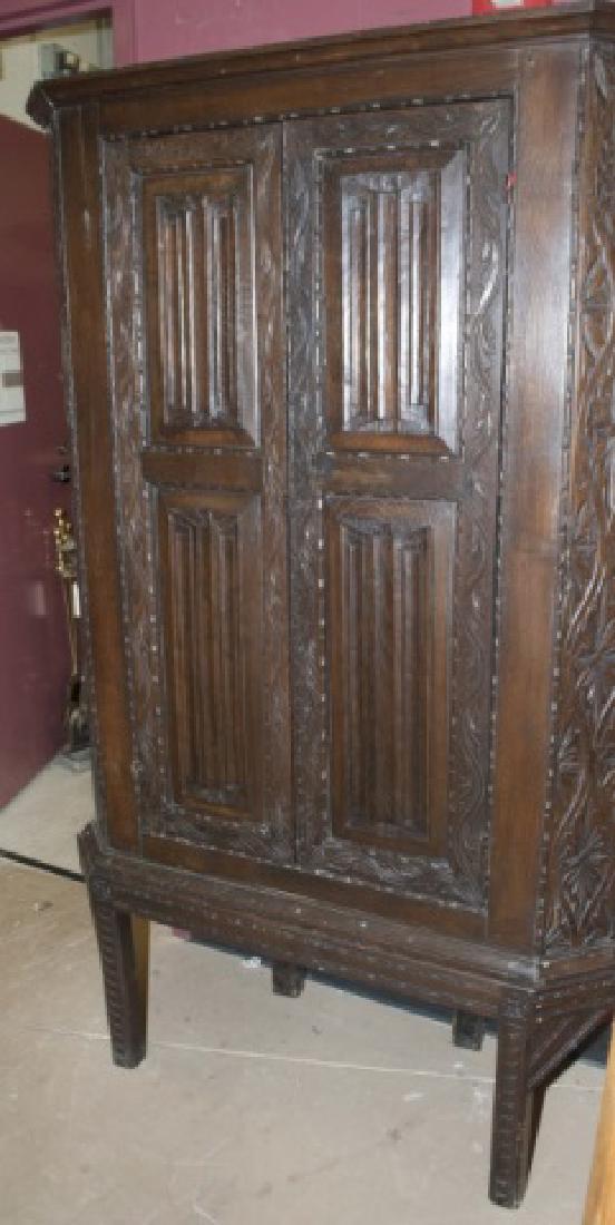 Antique Hand-Carved Country Corner Cabinet (1 of 4)