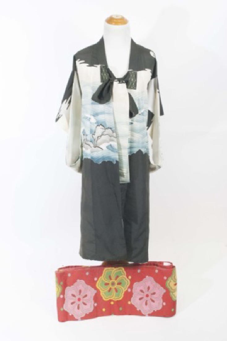 Japanese Silk Kimono & Colorful Fabric Banner (1 of 5)