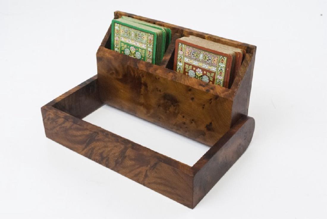 Mid Century Modern Burled Wood Card Case Box (1 of 3)