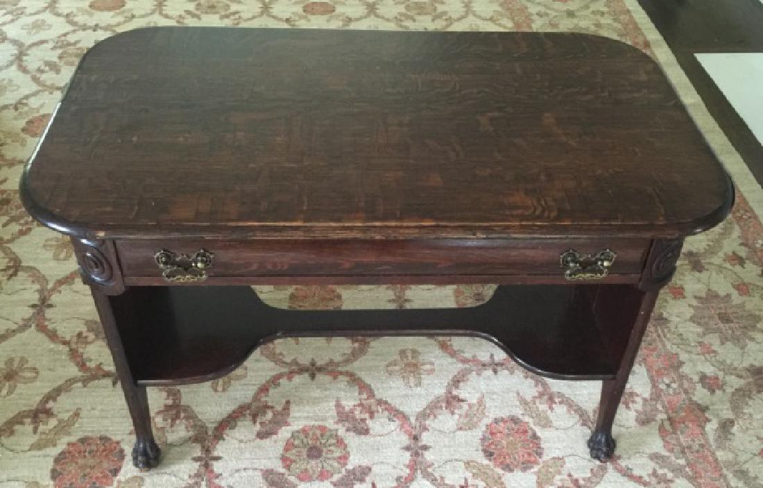 Antique American C 1900 Oak Horner Style Desk (1 of 5)