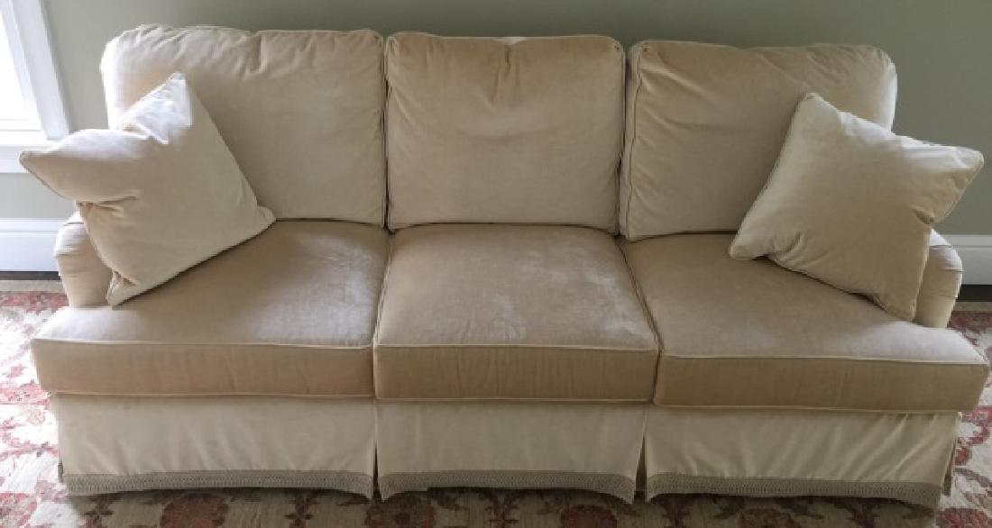 Custom Contemporary Velvet Sofa w Pair of Pillows (1 of 5)