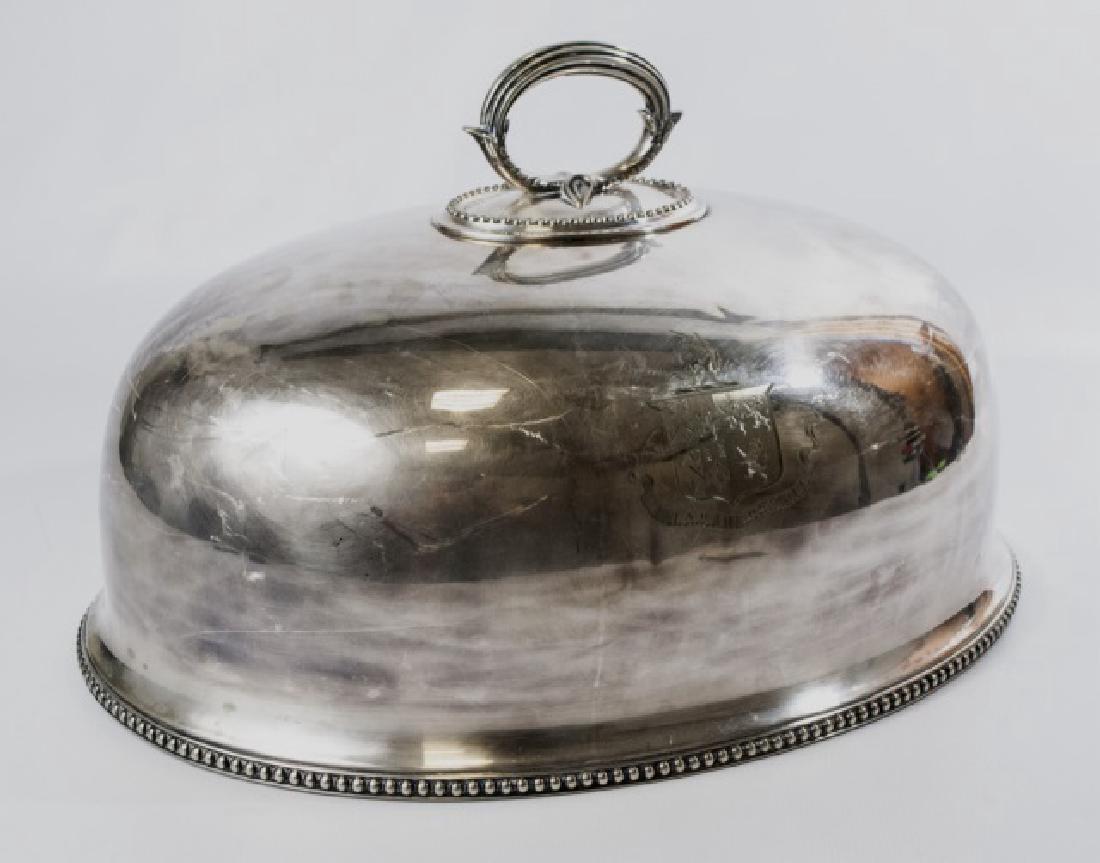 Antique 19th C Silver Dome w Osmaston Coat of Arms (1 of 5)