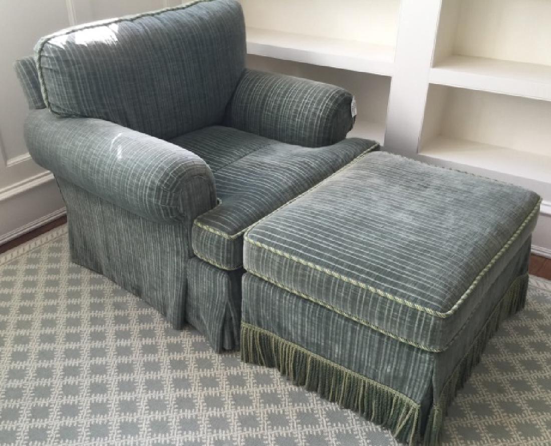 Contemporary Custom Upholstered Armchair Ottoman (1 of 3)