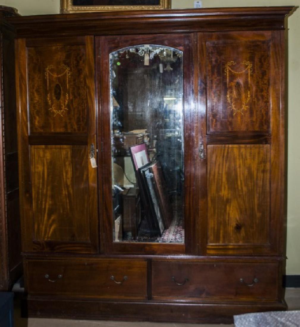 Antique English Edwardian Armoire w Mirror (1 of 3)
