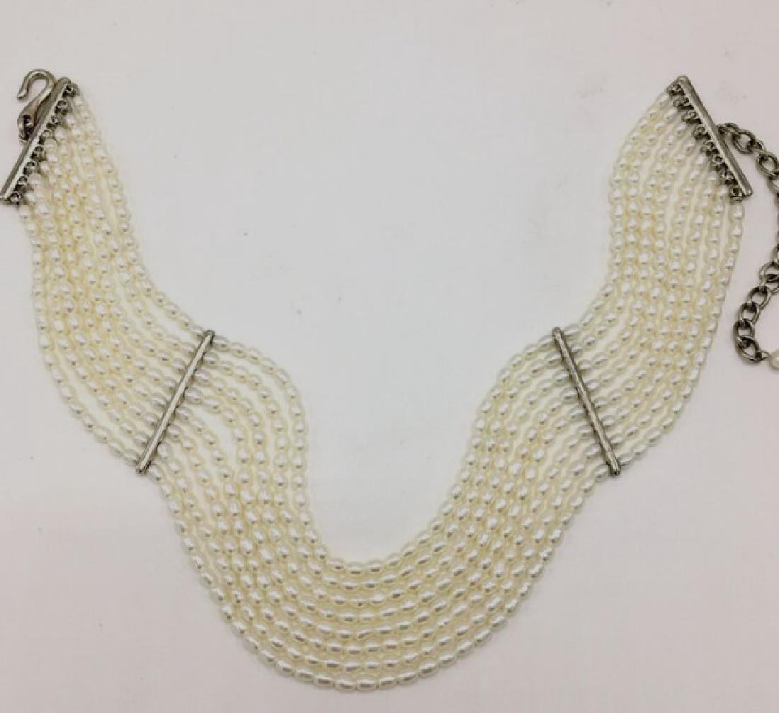 Vintage Sterling Freshwater Pearl Choker Necklace (1 of 4)