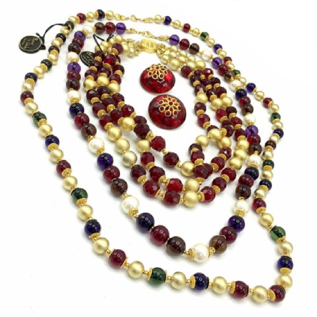 Vintage Costume ElleElle Gold Necklaces & Earrings (1 of 3)