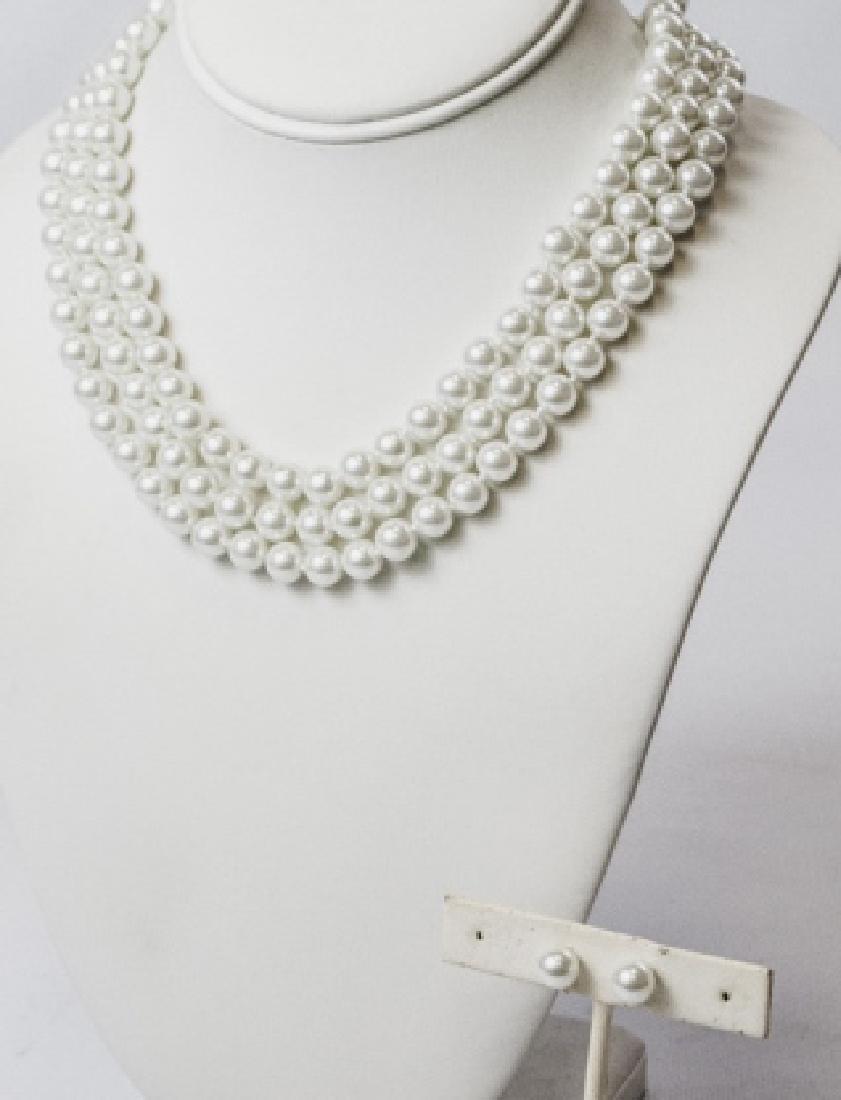 Three Akoya Style High Luster Pearl Necklaces (1 of 4)