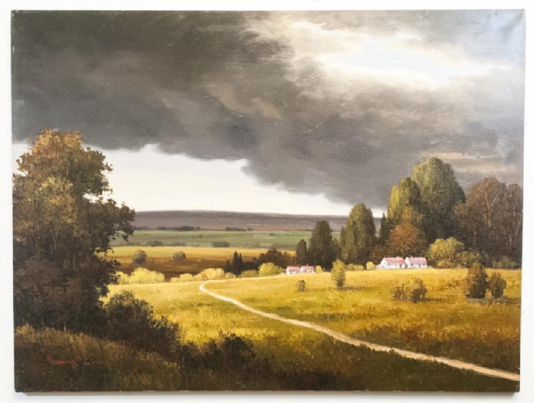 Signed Henry Kim - Unframed Painting of Landscape (1 of 4)