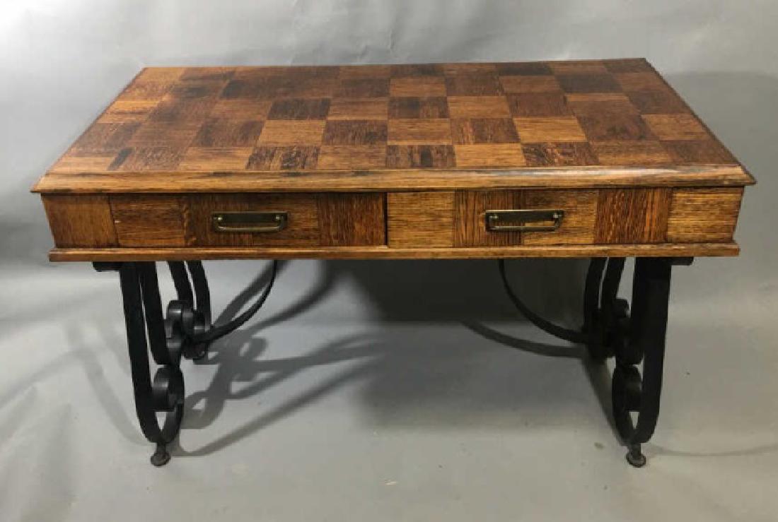 Wood Top Iron Leg Contemporary Ladies' Desk (1 of 7)