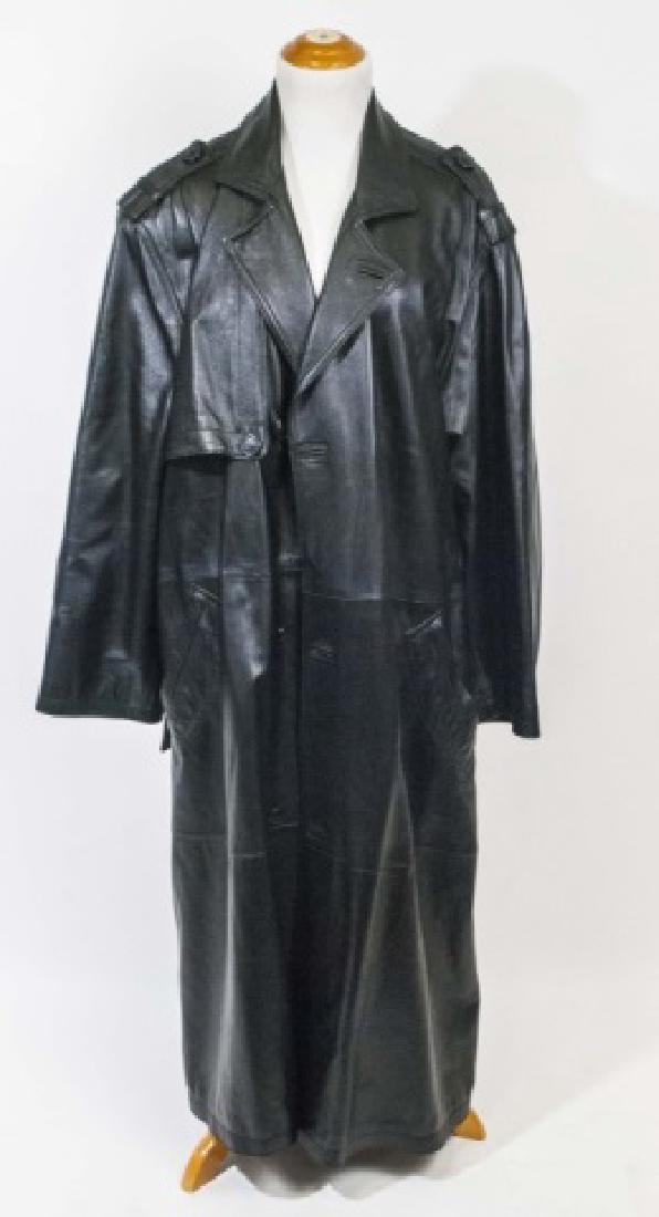 Augusta Black Leather Trench Coat Mens Augusta Black Leather Trench Coat Mens