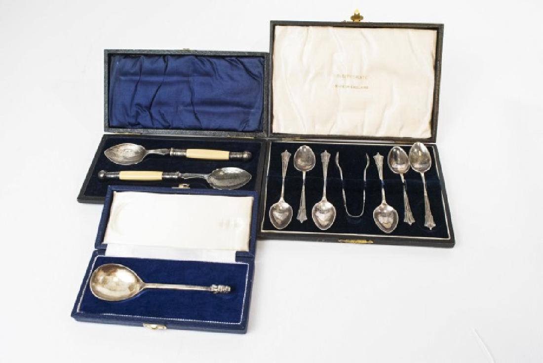 Sterling Silver & Silver Plate Boxed Serving Items (1 of 10)