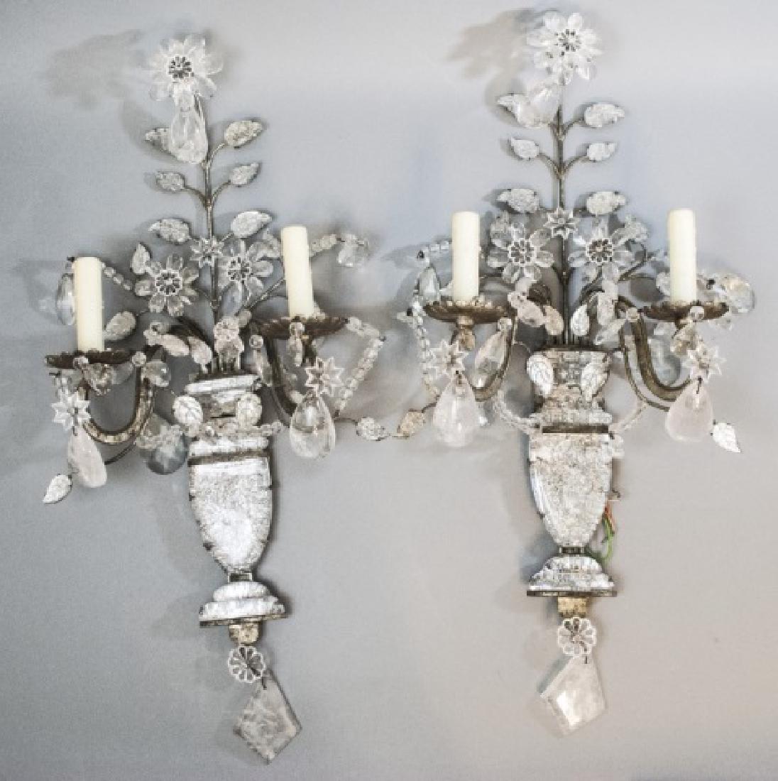 Pair French Bagues Style Rock Crystal Wall Sconces (1 of 16)