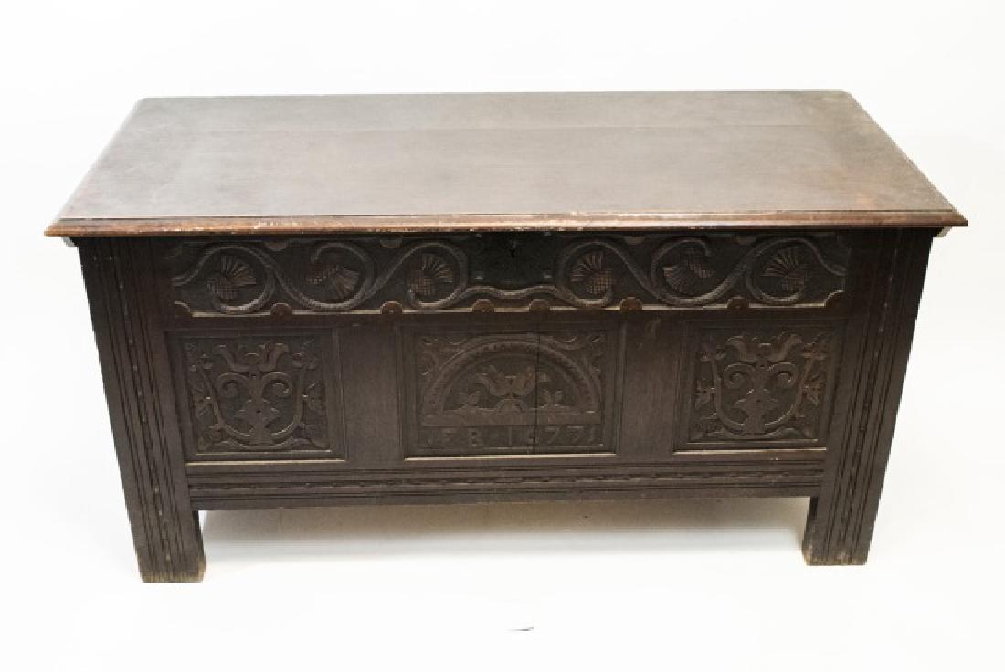 Antique English Tudor / Jacobean Style Chest (1 of 4)