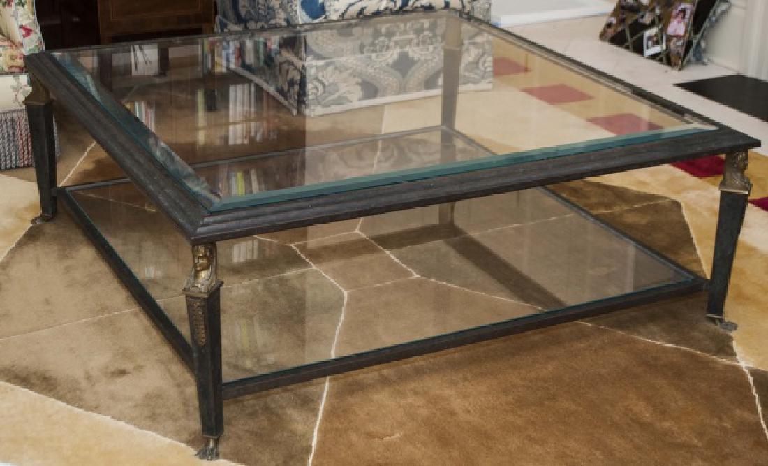 Jansen Style Egyptian Revival Glass Coffee Table (1 of 4)