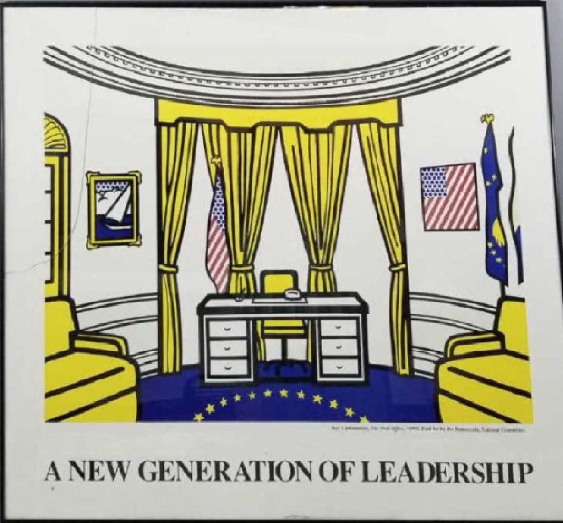 Framed Roy Lichtenstein DNC Poster of Oval Office (1 of 2)