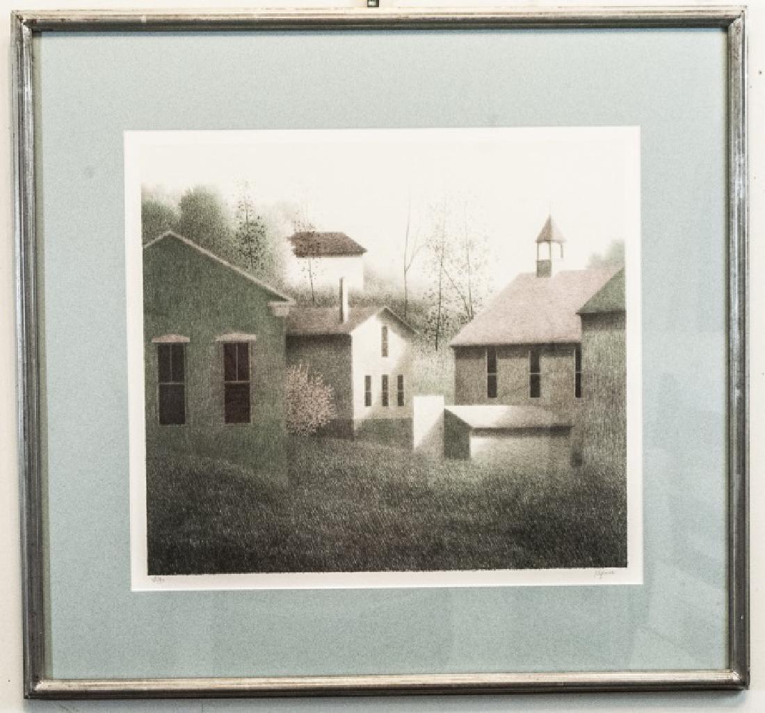 Robert Kipniss (b. 1931) - Print of Rural Village (1 of 4)