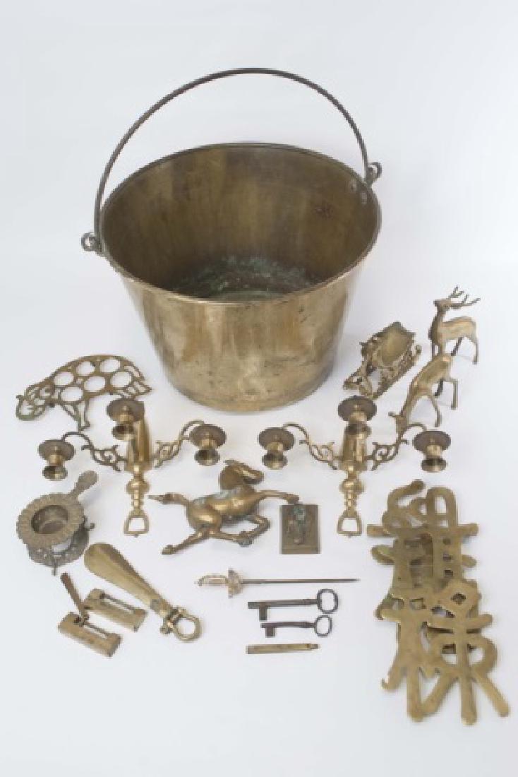 Large Group of Decorative Brass Table Items (1 of 10)