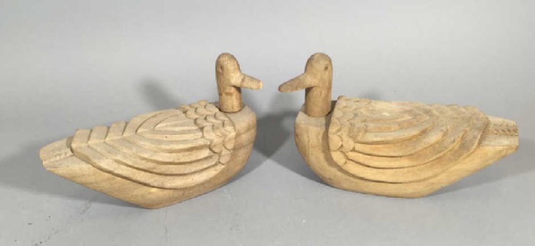 Pair of Wooden Vietnamese Wedding Ducks (1 of 4)
