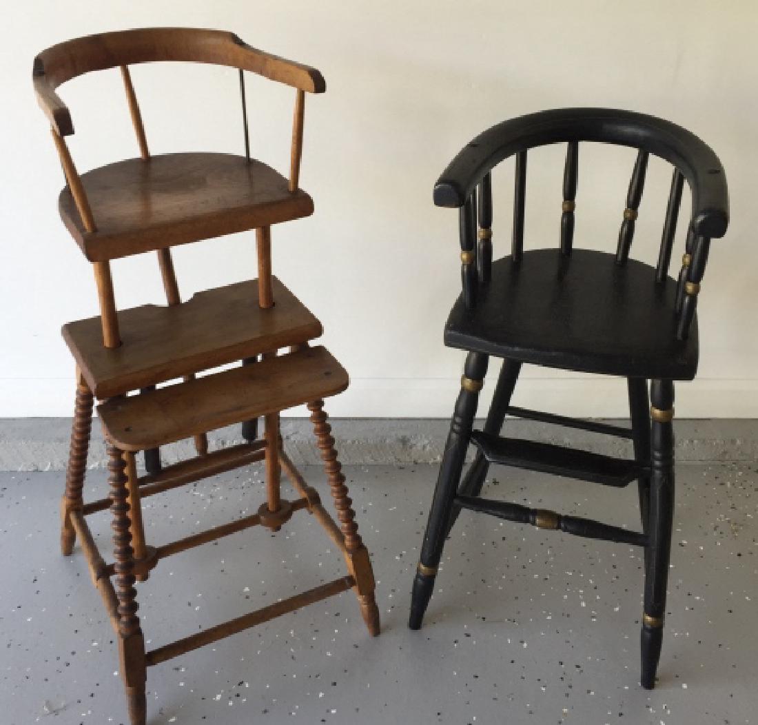 Two Antique 19th C American Child's High Chairs (1 of 4)