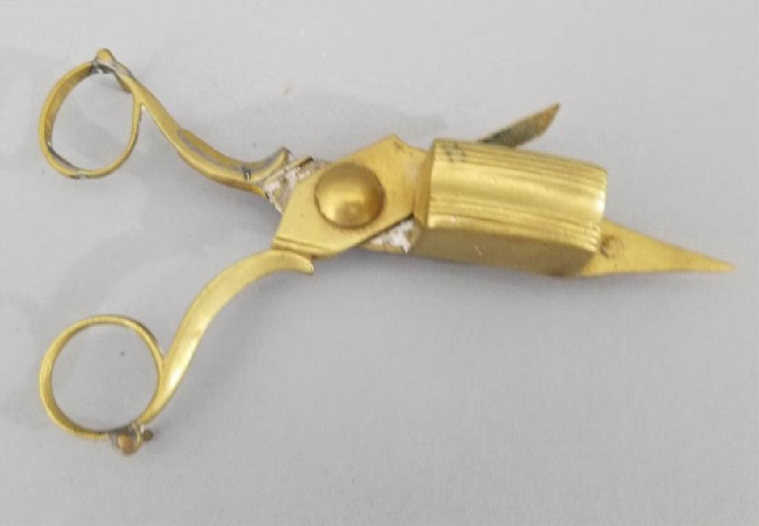 Antique 19th C Early American Brass Candle Scissor (1 of 6)