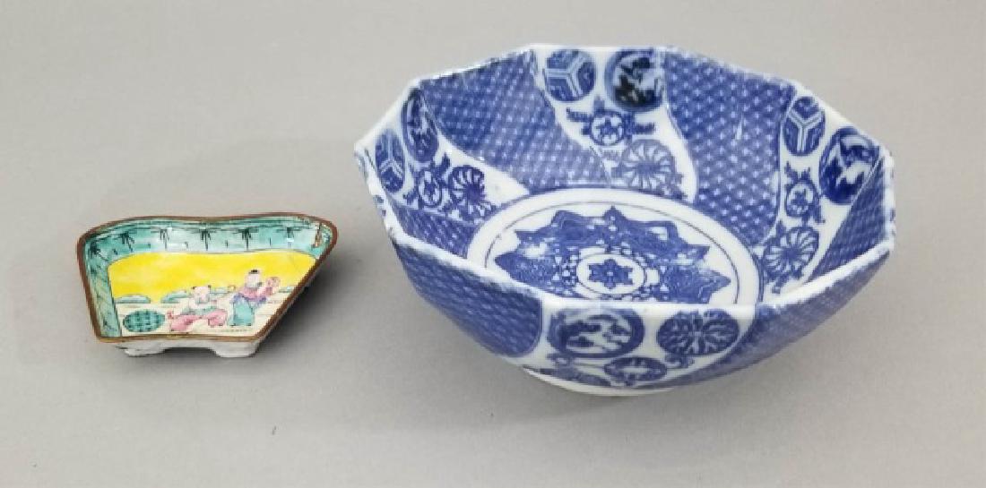 Chinese Canton Enamel Dish & Porcelain Bowl (1 of 9)