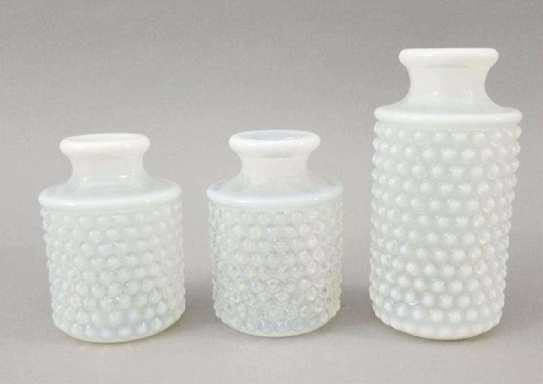 Set of Three Antique Hobnail Art Glass Bottles (1 of 7)