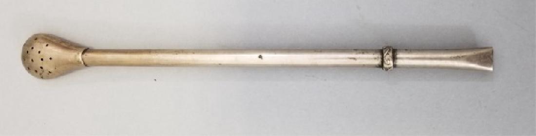 Antique 800 Silver Yerba / Mate Strainer Straw (1 of 6)