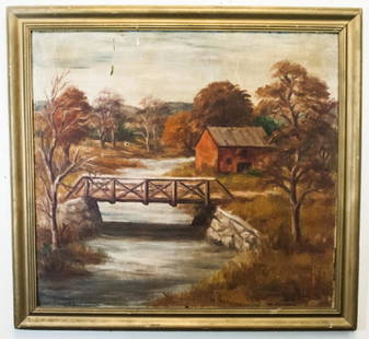 Paul Meltsner - WPA Artist Landscape Painting: Paul Meltsner - WPA Artist Landscape Painting. Signed and framed American landscape painting. Painting on canvas on board. Measures 39 x 41 inches. Paul Raphael Meltsner was an American artist who was