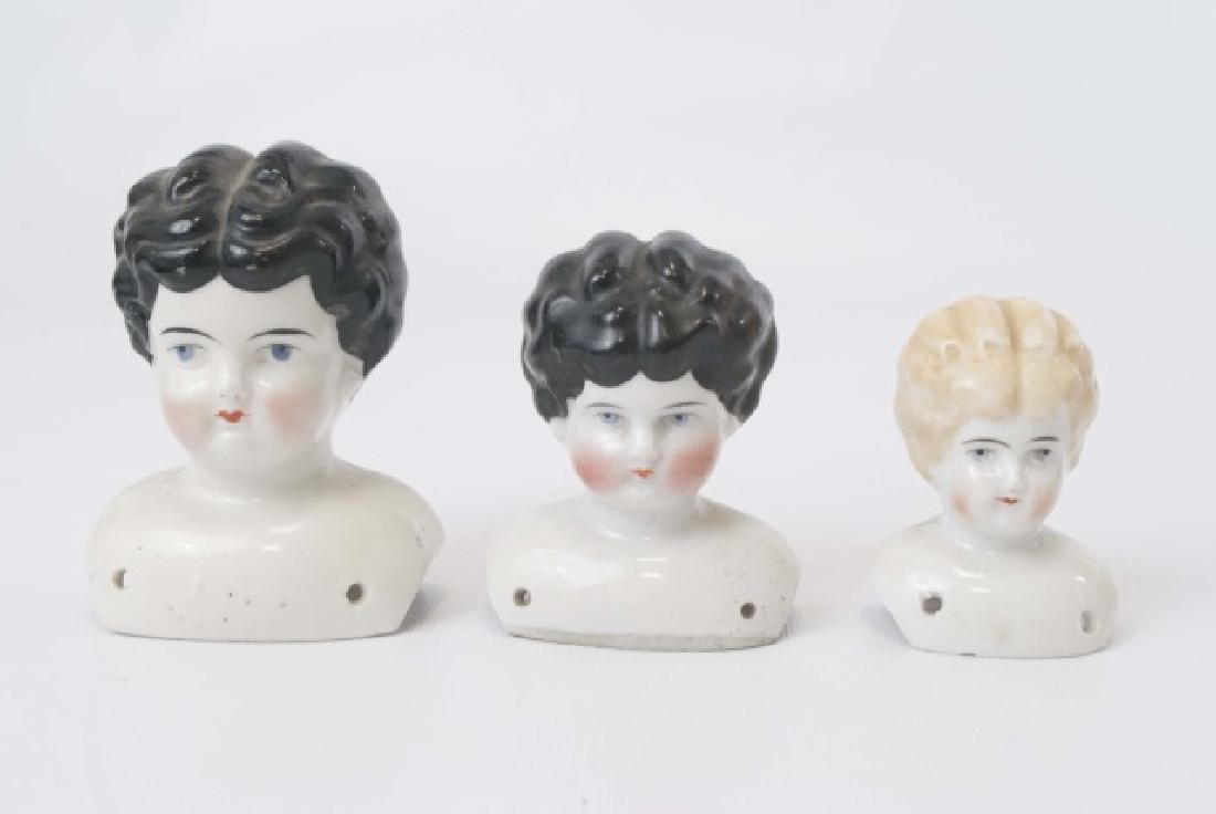 Three Antique German China Head Dolls (1 of 6)