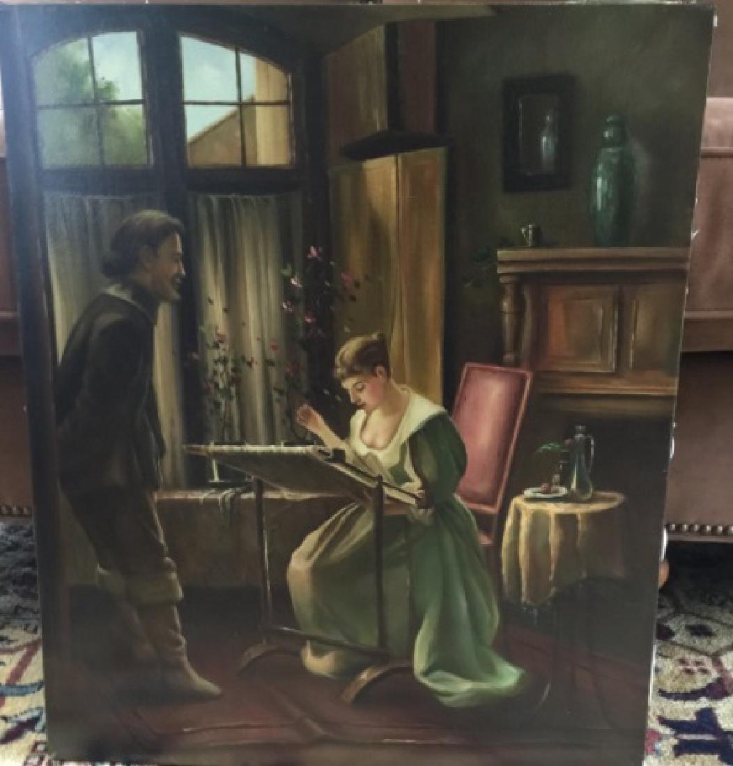 Vintage Dutch School Style Interior Scene Painting (1 of 4)