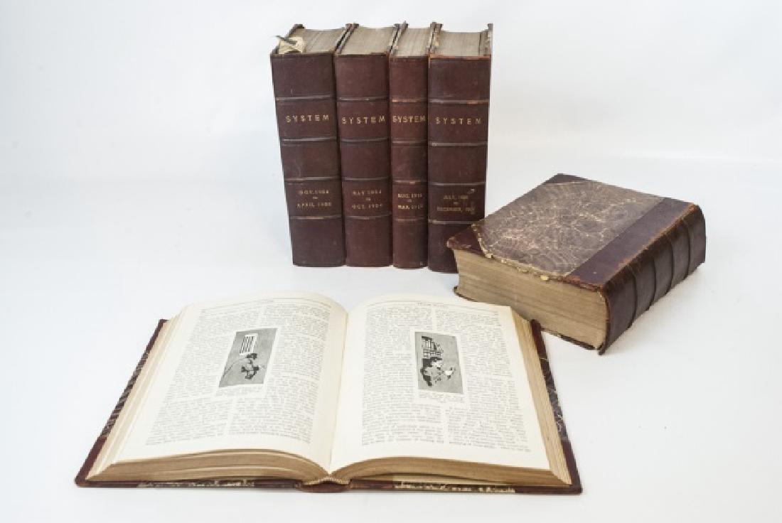 6 Antique Leather-Bound Volumes of 'System' (1 of 12)
