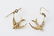 Pair Antique Split Pearl 14k Gold Sparrow Earrings