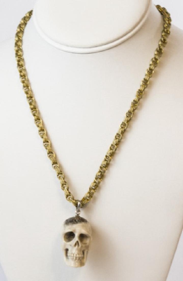 Memento Mori Skull Pendant Vintage Chain Necklace (1 of 6)
