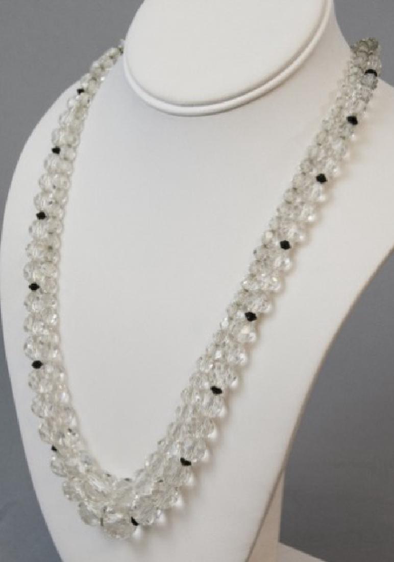 2 Antique Flapper Era Rock Crystal Necklace Strand (1 of 6)