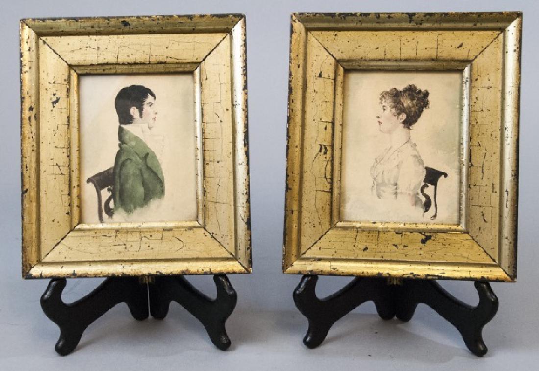 Pair Patty Hodgkins Framed Watercolor Silhouettes (1 of 7)