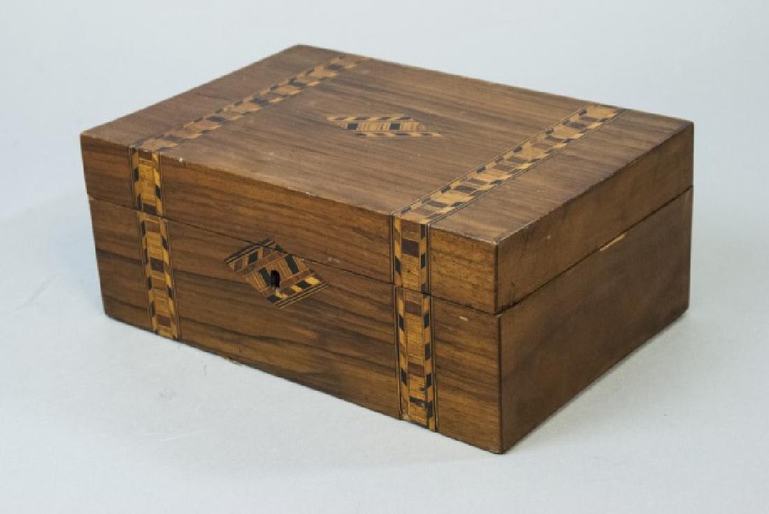 Antique 19th C English Tunbridge Desk or Table Box (1 of 5)