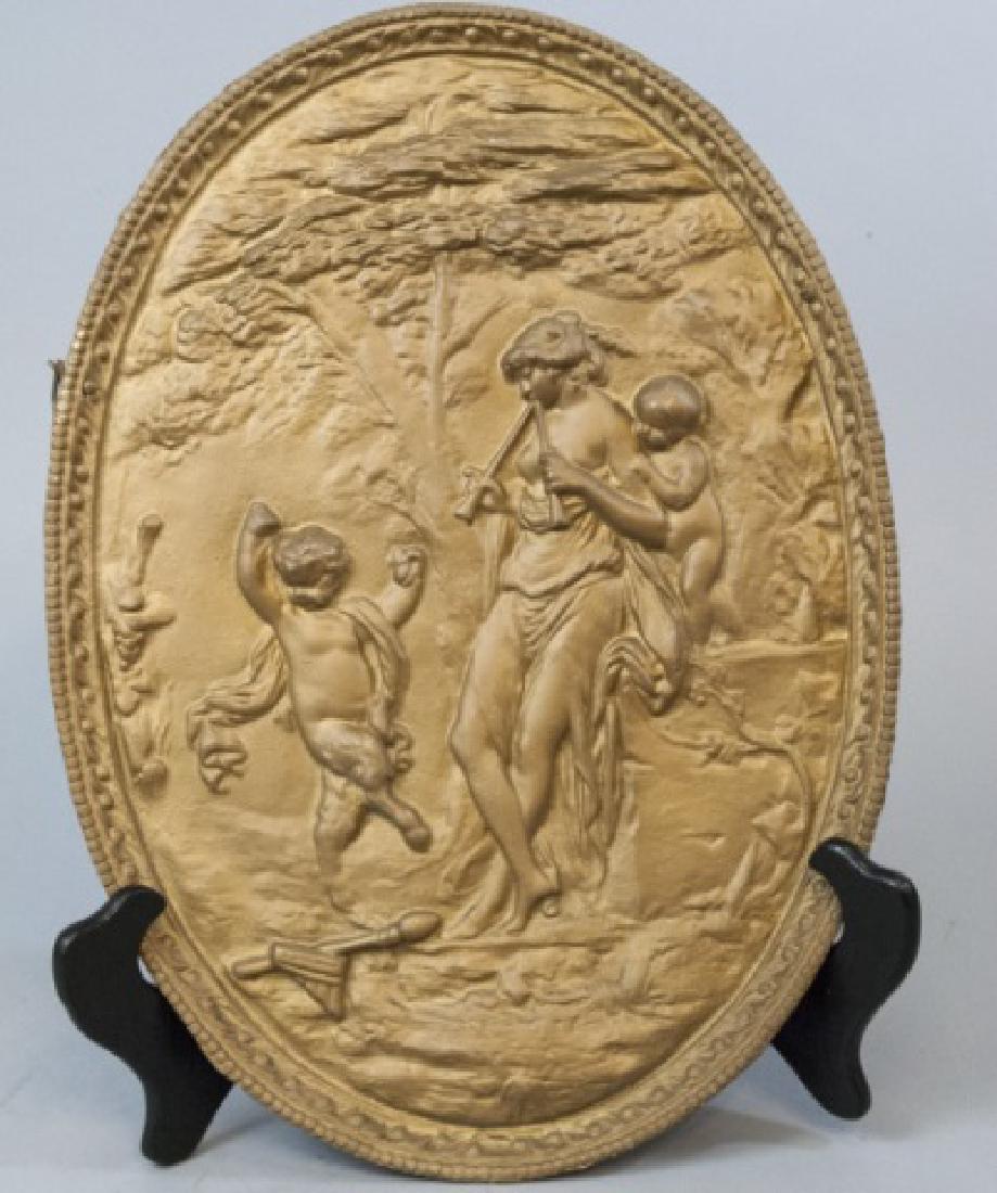 Cast Iron Neo Classical Repousse Wall Plaque (1 of 5)