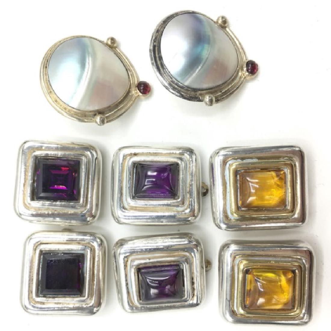 Four Pairs of Sterling Silver Signed Earrings (1 of 4)