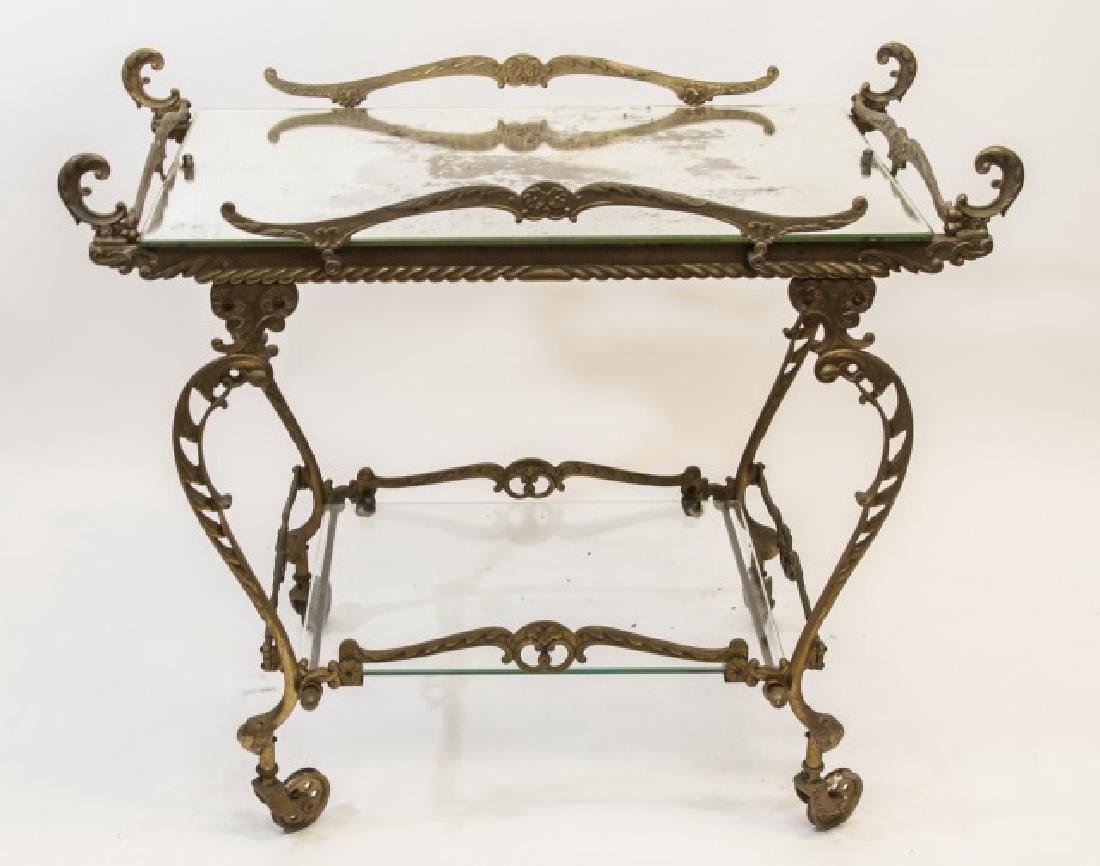Vintage Shabby Chic Ormolu & Glass Tea or Bar Cart (1 of 13)