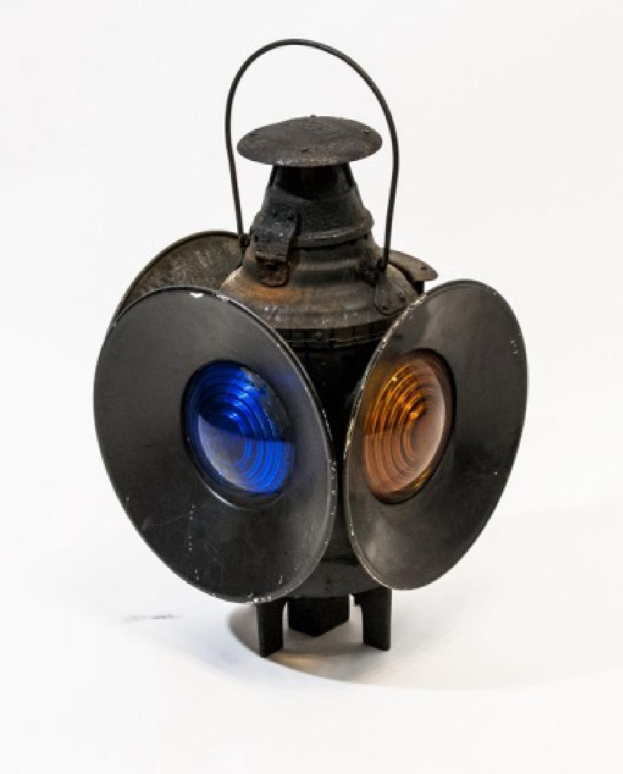 Antique Large Scale Black Painted Railroad Lantern (1 of 5)