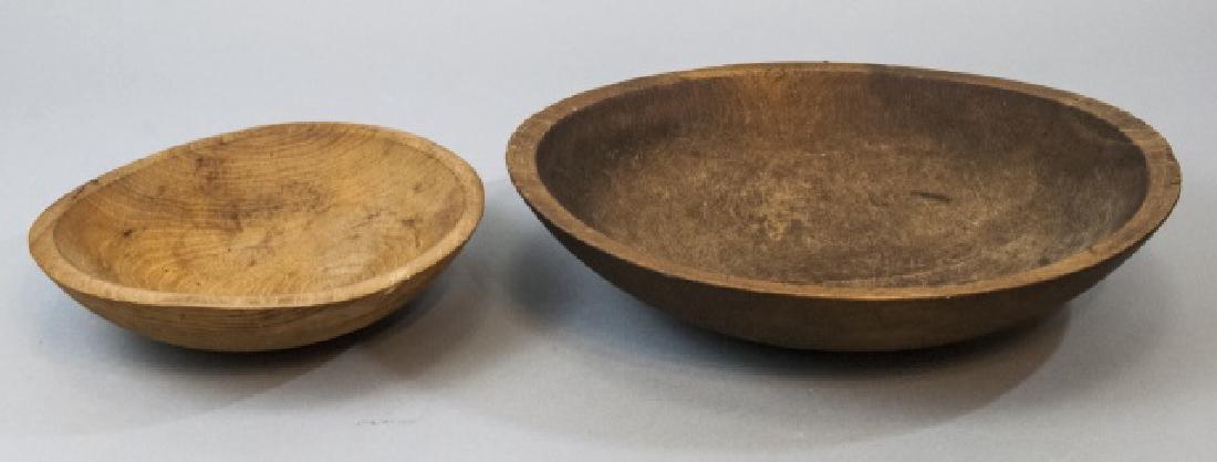 Two American Country Primitive Carved Wood Bowls (1 of 4)