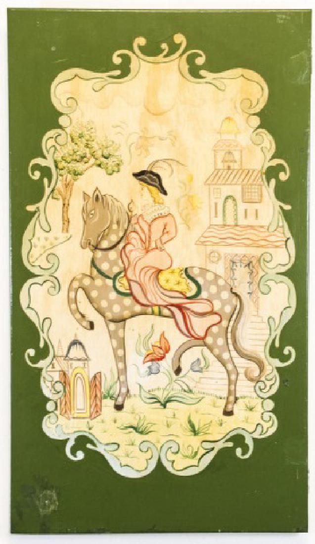 Antique American Folk Art Painting on Board 3 of 3 (1 of 5)